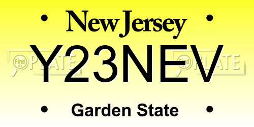 Y23NEV New Jersey License Plate