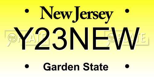 Y23NEW New Jersey License Plate