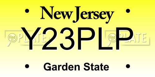 Y23PLP New Jersey License Plate