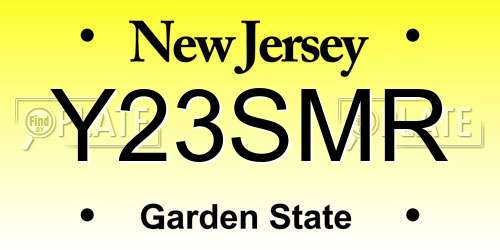 Y23SMR New Jersey License Plate