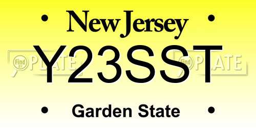 Y23SST New Jersey License Plate