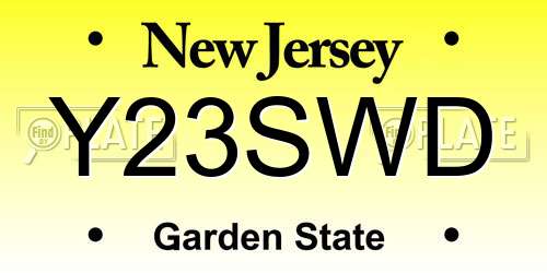 Y23SWD New Jersey License Plate