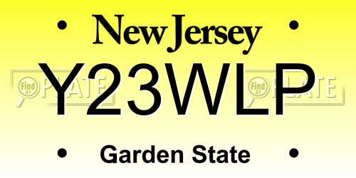 Y23WLP New Jersey License Plate