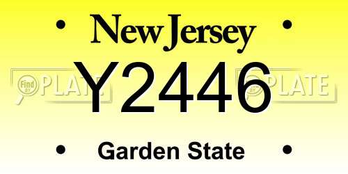 Y2446 New Jersey License Plate