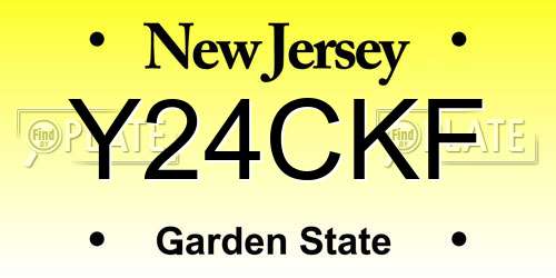 Y24CKF New Jersey License Plate