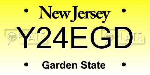 Y24EGD New Jersey License Plate
