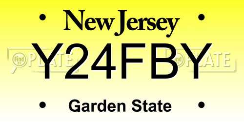 Y24FBY New Jersey License Plate