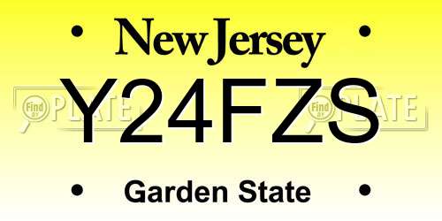 Y24FZS New Jersey License Plate