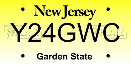 Y24GWC New Jersey License Plate