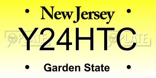 Y24HTC New Jersey License Plate