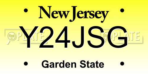 Y24JSG New Jersey License Plate