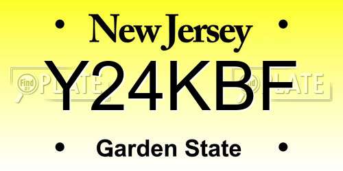 Y24KBF New Jersey License Plate