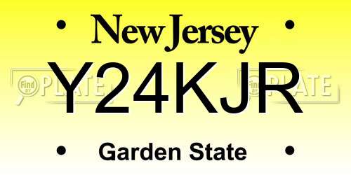 Y24KJR New Jersey License Plate