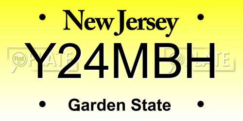 Y24MBH New Jersey License Plate