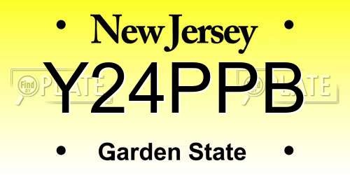Y24PPB New Jersey License Plate