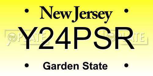 Y24PSR New Jersey License Plate