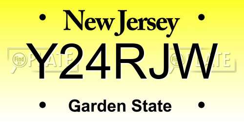 Y24RJW New Jersey License Plate