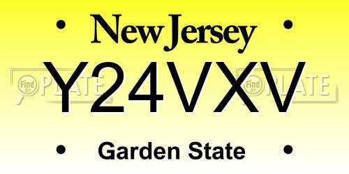 Y24VXV New Jersey License Plate
