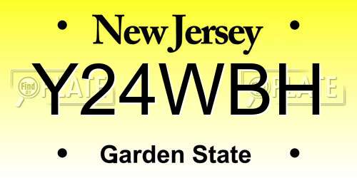 Y24WBH New Jersey License Plate