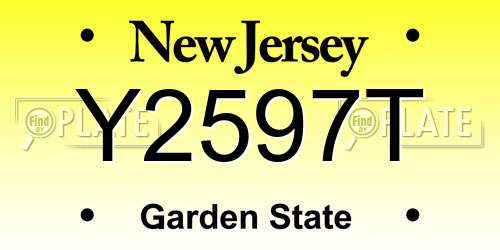 Y2597T New Jersey License Plate