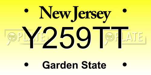 Y259TT New Jersey License Plate