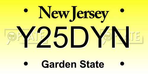 Y25DYN New Jersey License Plate