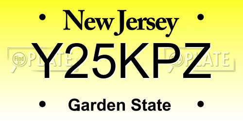 Y25KPZ New Jersey License Plate