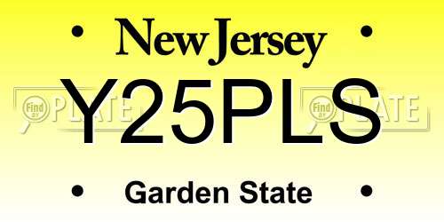 Y25PLS New Jersey License Plate