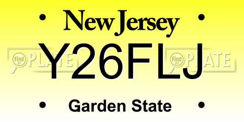 Y26FLJ New Jersey License Plate