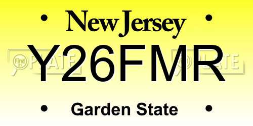 Y26FMR New Jersey License Plate