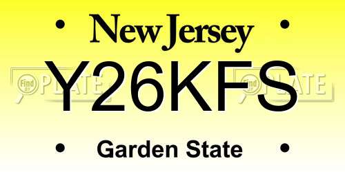 Y26KFS New Jersey License Plate