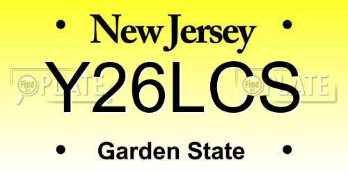 Y26LCS New Jersey License Plate