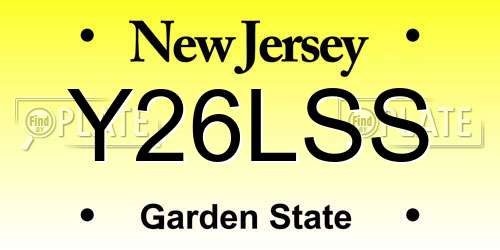 Y26LSS New Jersey License Plate