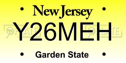 Y26MEH New Jersey License Plate