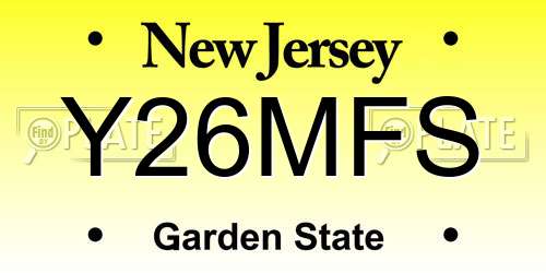 Y26MFS New Jersey License Plate