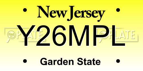 Y26MPL New Jersey License Plate