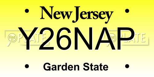 Y26NAP New Jersey License Plate