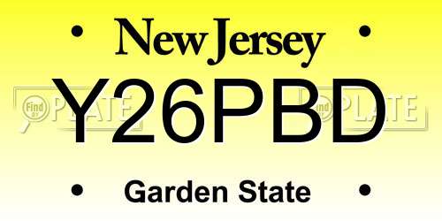 Y26PBD New Jersey License Plate