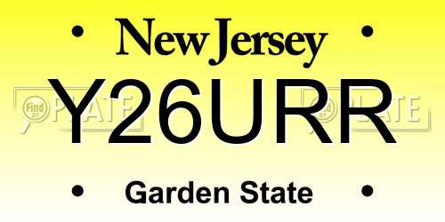 Y26URR New Jersey License Plate