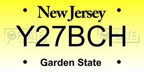 Y27BCH New Jersey License Plate