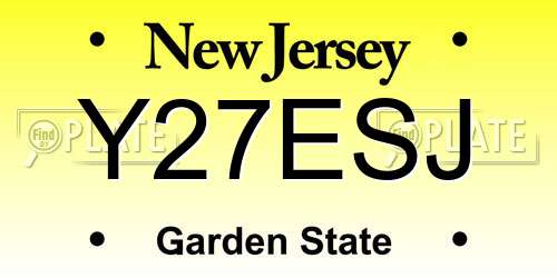 Y27ESJ New Jersey License Plate