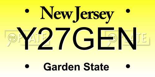 Y27GEN New Jersey License Plate