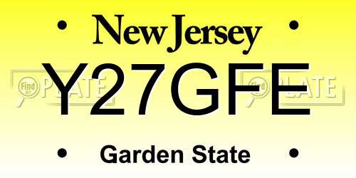 Y27GFE New Jersey License Plate