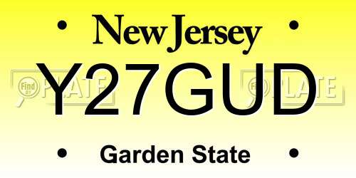 Y27GUD New Jersey License Plate