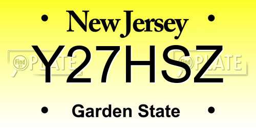 Y27HSZ New Jersey License Plate