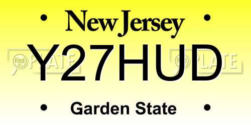 Y27HUD New Jersey License Plate