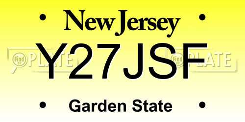 Y27JSF New Jersey License Plate