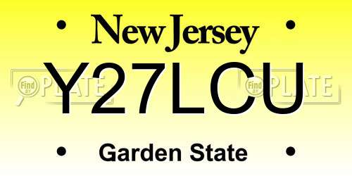 Y27LCU New Jersey License Plate
