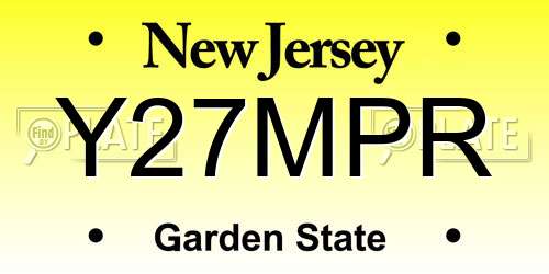 Y27MPR New Jersey License Plate