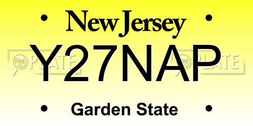 Y27NAP New Jersey License Plate
